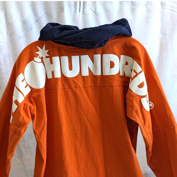 The Hundreds Bomb Long Sleeve Hooded Orange Tee Men Small Graphic Streetwear - Picture 2 of 5